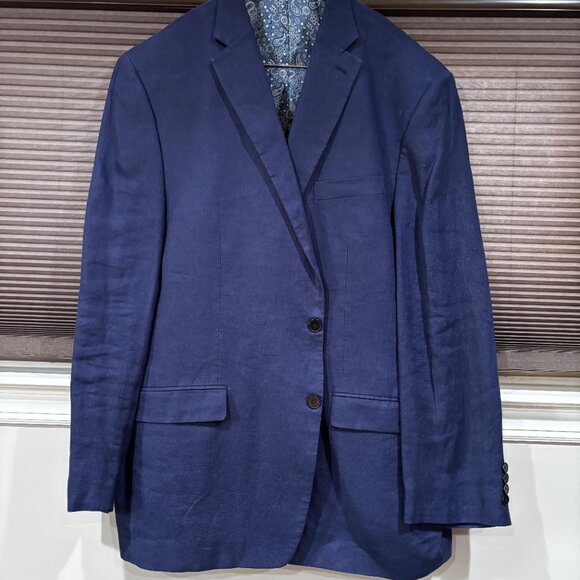 Lauren Ralph Lauren Other - Lauren Ralph Lauren Blazer Mens Navy 100% Linen 48 Long